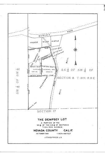 Click to see The Dempsey Lot, 1951 of Allan Beeson Survey Maps Book EL