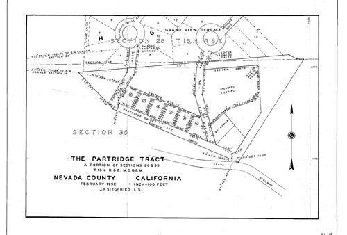 Click to see The Partridge Tract, 1952 of Allan Beeson Survey Maps Book EL