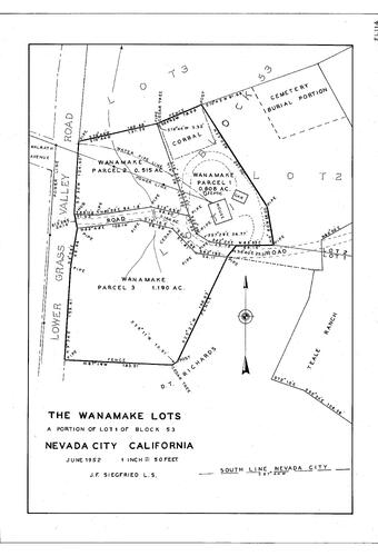 Click to see The Wanamake Lots, 1952 of Allan Beeson Survey Maps Book EL