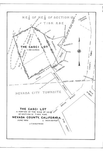Click to see The Casci Lot, 1952 of Allan Beeson Survey Maps Book EL