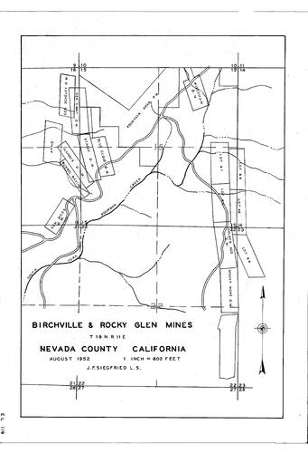 Click to see Birchville & rocky Glen Mines, 1952 of Allan Beeson Survey Maps Book EL