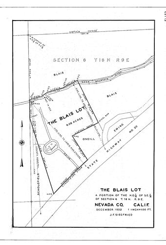 Click to see The Blais Lot, 1952 of Allan Beeson Survey Maps Book EL