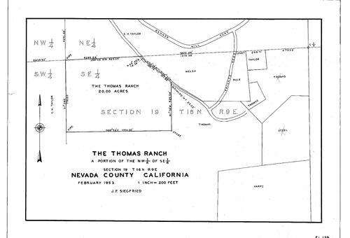 Click to see The thomas Ranch, 1953 of Allan Beeson Survey Maps Book EL