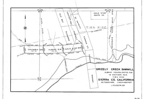 Click to see Grizzley Creek Sawmill, 1963 of Allan Beeson Survey Maps Book EL
