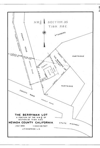 Click to see The Berryman Lot, 1953 of Allan Beeson Survey Maps Book EL