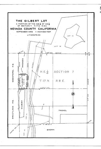 Click to see The Gilbert Lot, 1953 of Allan Beeson Survey Maps Book EL