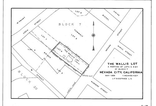 Click to see The Wallis Lot, 1954 of Allan Beeson Survey Maps Book EL