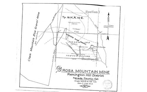 Click to see Rosa Mountain Mine, 1921 of Allan Beeson Survey Maps Book EL
