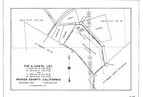 Click to see The H. Costa Lot, 1955 of Allan Beeson Survey Maps Book EL