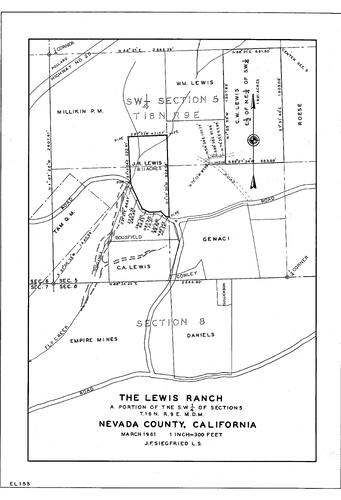 Click to see The Lewis Ranch, 1961 of Allan Beeson Survey Maps Book EL