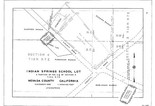 Click to see Indian Springs School Lot, 1956 of Allan Beeson Survey Maps Book EL