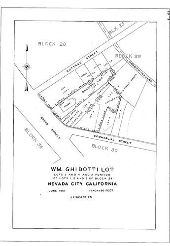 Click to see Wm. Ghidotti Lot, 1957 of Allan Beeson Survey Maps Book EL