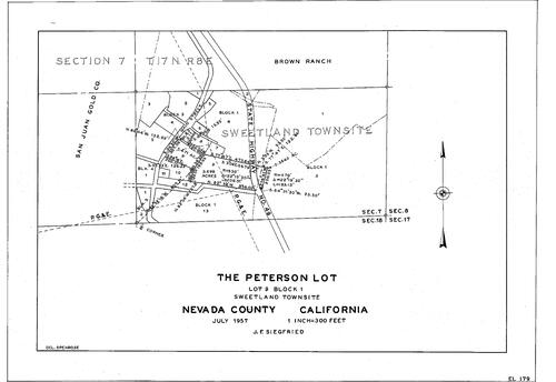 Click to see The Peterson Lot, 1957 of Allan Beeson Survey Maps Book EL
