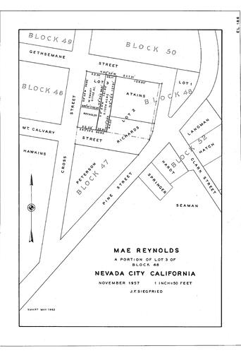 Click to see Mae Reynolds, 1957 of Allan Beeson Survey Maps Book EL