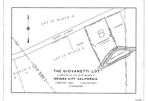 Click to see The Giovanetti Lot, 1956 of Allan Beeson Survey Maps Book EL