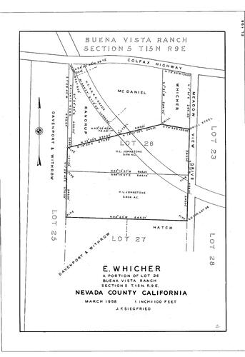 Click to see E. Whicher, 1958 of Allan Beeson Survey Maps Book EL