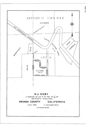 Click to see D. J. Doby, 1958 of Allan Beeson Survey Maps Book EL