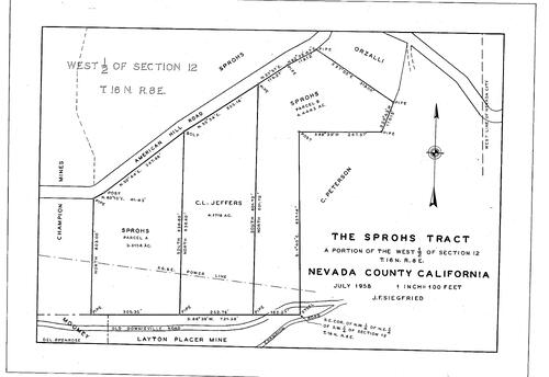 Click to see The Sprohs Tract, 1958 of Allan Beeson Survey Maps Book EL
