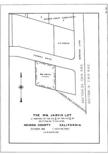 Click to see The Wm. Jarvis Lot, 1958 of Allan Beeson Survey Maps Book EL