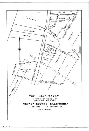 Click to see The Uhrig Tract, 1959 of Allan Beeson Survey Maps Book EL