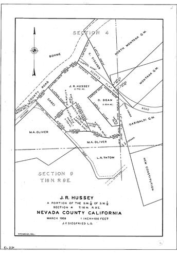 Click to see J. R. Hussey, 1959 of Allan Beeson Survey Maps Book EL