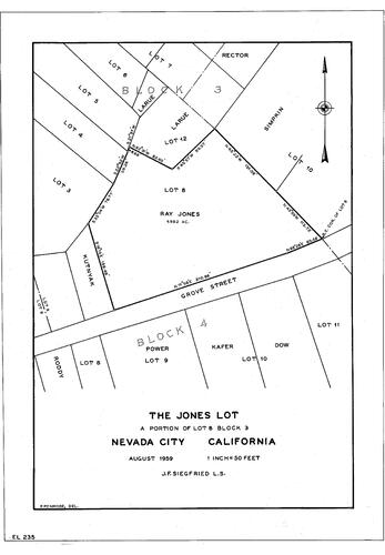 Click to see The Jones Lot, 1959 of Allan Beeson Survey Maps Book EL