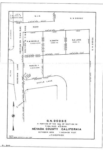 Click to see R. Deeble, 1959 of Allan Beeson Survey Maps Book EL