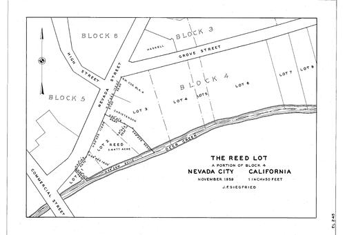Click to see The Reed Lot, 1959 of Allan Beeson Survey Maps Book EL