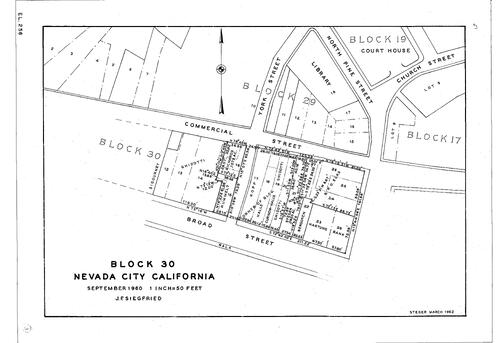 Click to see Nevada City, Block 30, 1960 of Allan Beeson Survey Maps Book EL