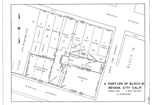 Click to see Nevada City, Block 31, 1961 of Allan Beeson Survey Maps Book EL