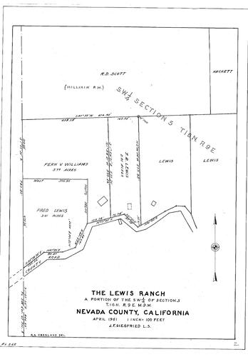 Click to see The Lewis Ranch, 1961 of Allan Beeson Survey Maps Book EL