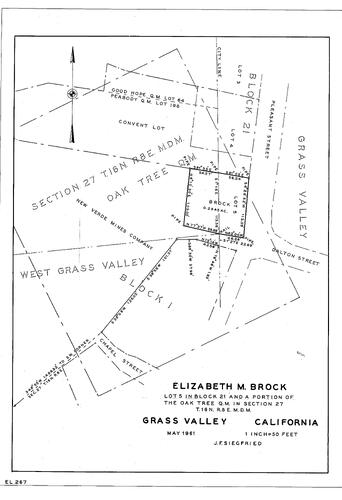 Click to see Elizabeth M. Brock, 1961 of Allan Beeson Survey Maps Book EL