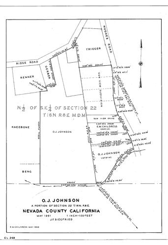 Click to see O. J. Johnson, 1961 of Allan Beeson Survey Maps Book EL