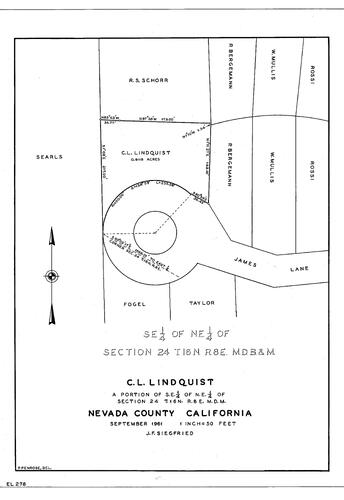 Click to see C. L. Lindquist, 1961 of Allan Beeson Survey Maps Book EL