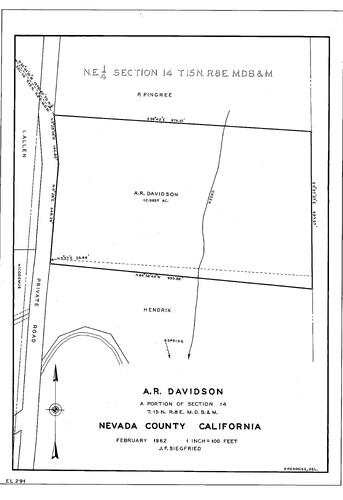 Click to see A. R. Davidson, 1962 of Allan Beeson Survey Maps Book EL
