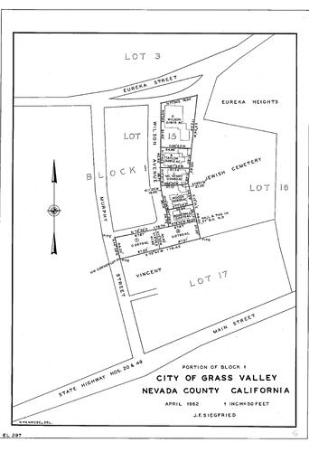 Click to see City of Grass Valley, Block 1, 1962 of Allan Beeson Survey Maps Book EL