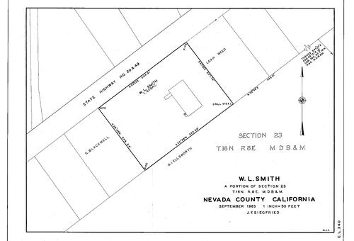 Click to see W. L. Smith, 1963 of Allan Beeson Survey Maps Book EL