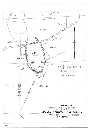 Click to see M.C. Bangle, 1964 of Allan Beeson Survey Maps Book EL