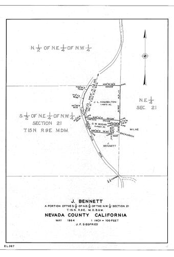 Click to see J. Bennett, 1964 of Allan Beeson Survey Maps Book EL