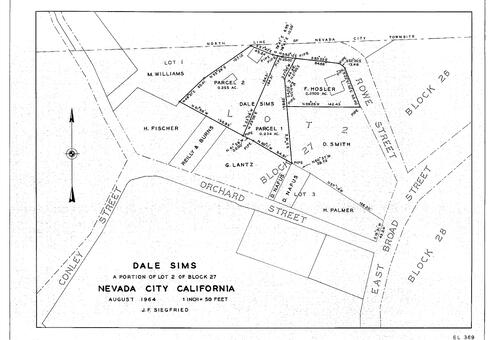 Click to see Dale Sims, 1964 of Allan Beeson Survey Maps Book EL