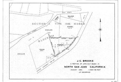 Click to see J. C. Brooks, 1964 of Allan Beeson Survey Maps Book EL