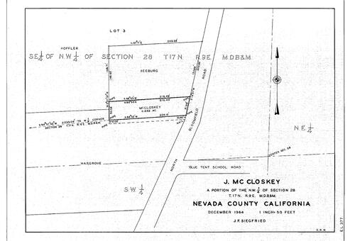 Click to see J. McCloskey, 1964 of Allan Beeson Survey Maps Book EL