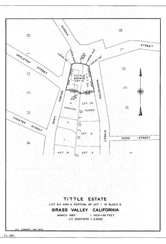 Click to see Tittle Estate, 1965 of Allan Beeson Survey Maps Book EL