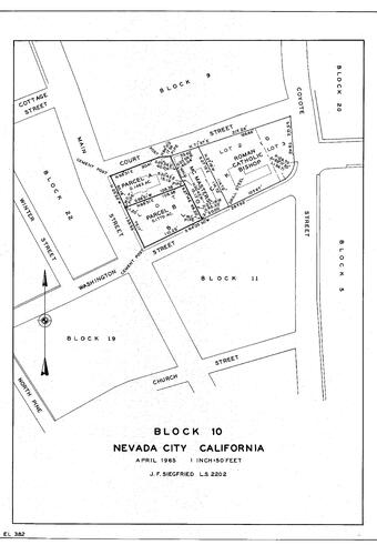 Click to see Nevada City, Block 10, 1965 of Allan Beeson Survey Maps Book EL