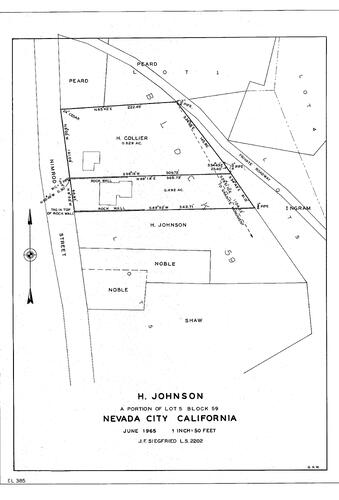 Click to see H. Johnson, 1965 of Allan Beeson Survey Maps Book EL