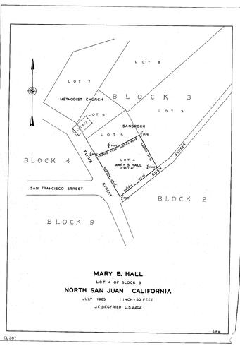 Click to see Mary B. Hall, 1965 of Allan Beeson Survey Maps Book EL