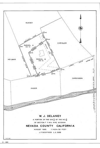 Click to see W. J. Delaney, 1965 of Allan Beeson Survey Maps Book EL
