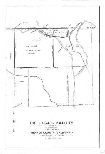 Click to see The L. F. Goss Property, 1945 of Allan Beeson Survey Maps Book ER