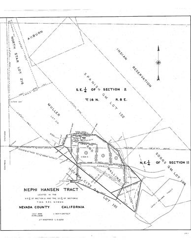 Click to see Nephi Hansen Tract, 1946 & 1948 of Allan Beeson Survey Maps Book ER