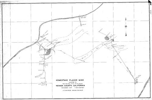 Click to see Homestake Placer Mine, 1947 of Allan Beeson Survey Maps Book ER